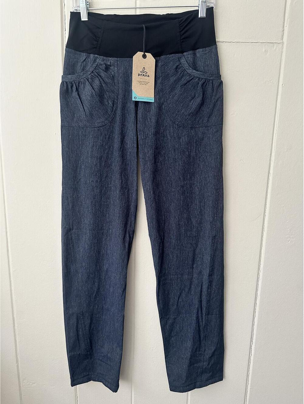 PrAna Women’s Summit Pants Nautical Heather with Black Waistband Size Small NWT